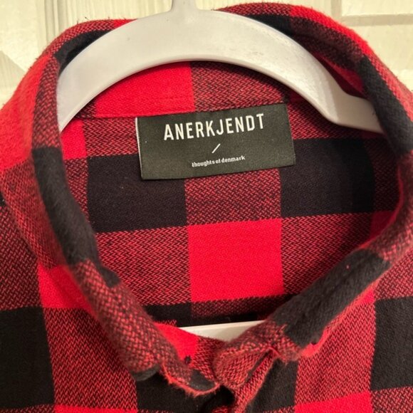 Anerkjendt Red Plaid Button Up Shirt - Picture 3 of 5